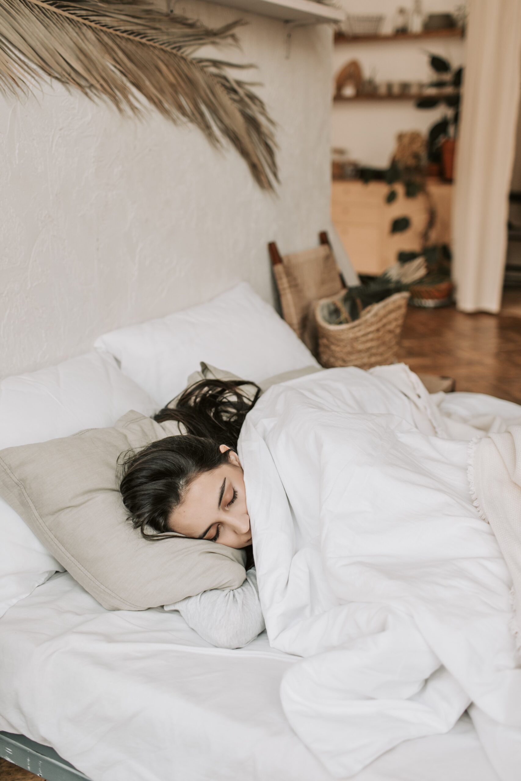 Woman sleeping in bed